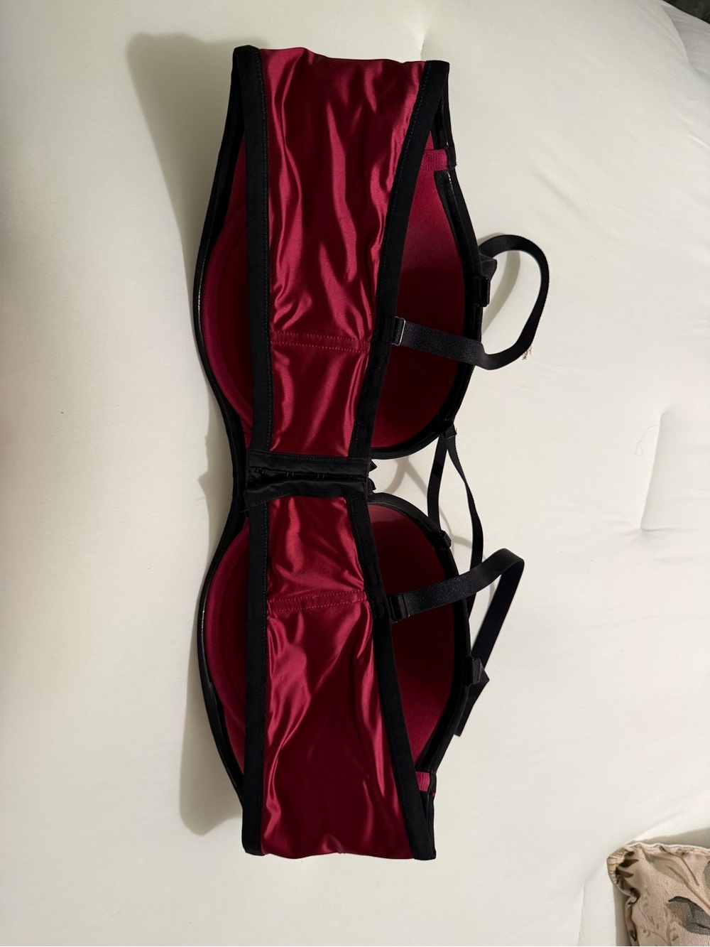 Torrid Women's Red/pink & Black convertible Lace Push-Up Bra 50D - Picture 2 of 3